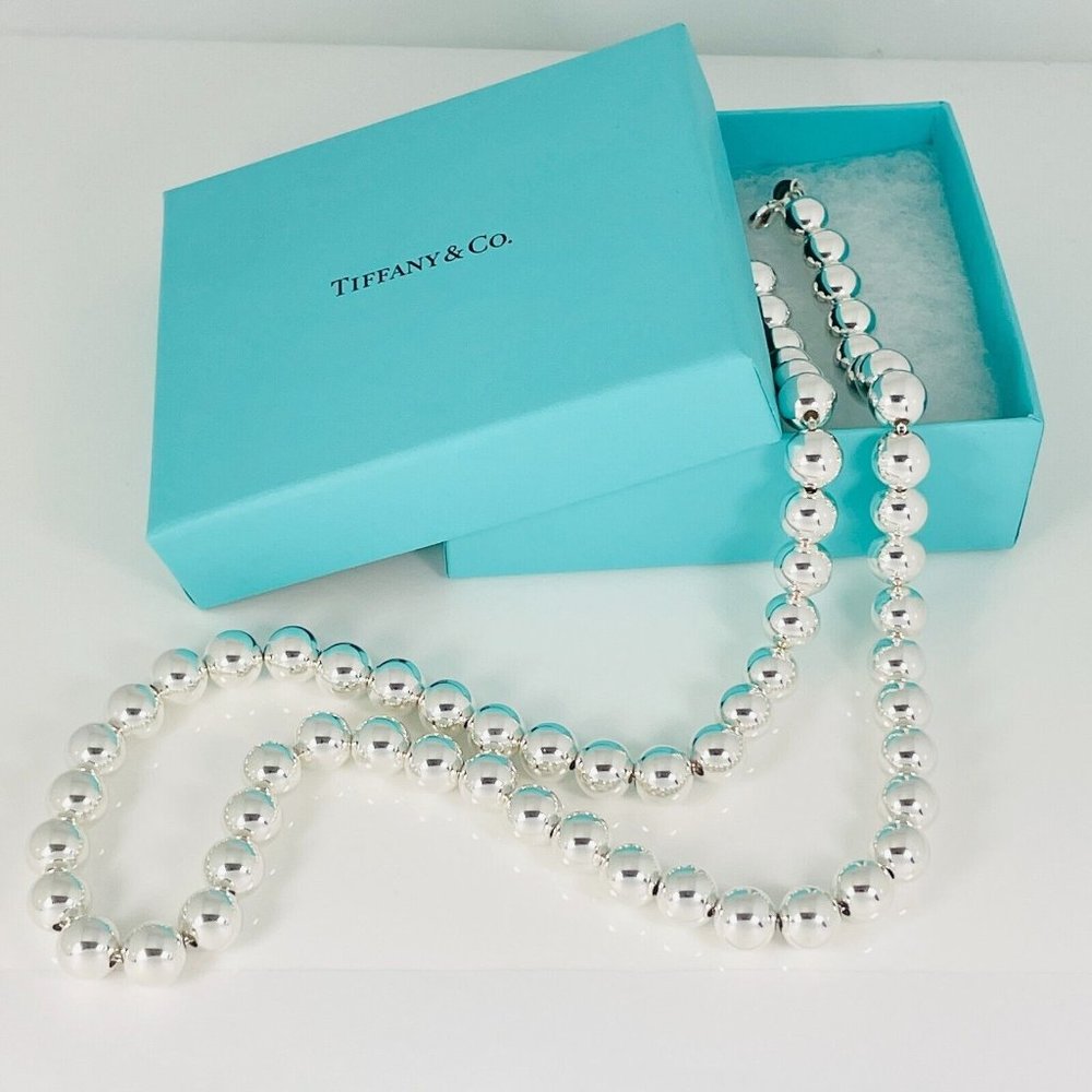 24” Tiffany & Co Sterling Silver HardWear 10mm Bead Necklace